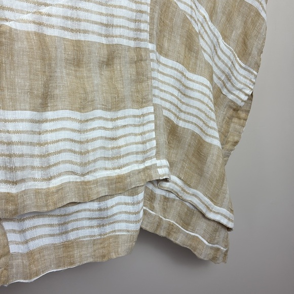 Anthropologie Akemi + Kin 100% Linen Tunic Oversized Coverup Sleeve Striped Sz M - Picture 6 of 14